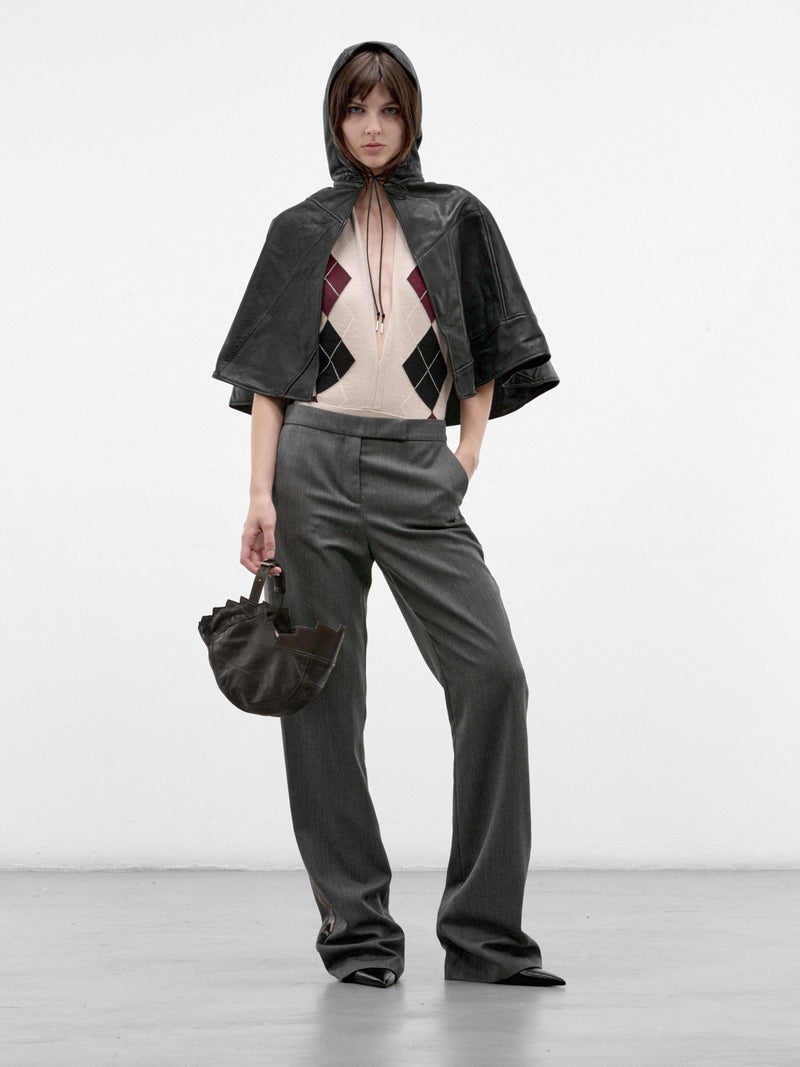 Black Leather Vera Cape (CAPE-VERA-LEATHER-BLACK)