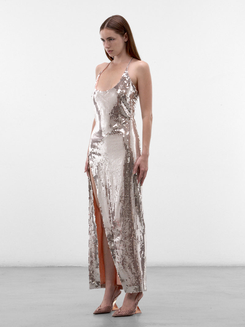 Silver Sleeveless Maxi Dress (CAPWCW00343-SILVER)