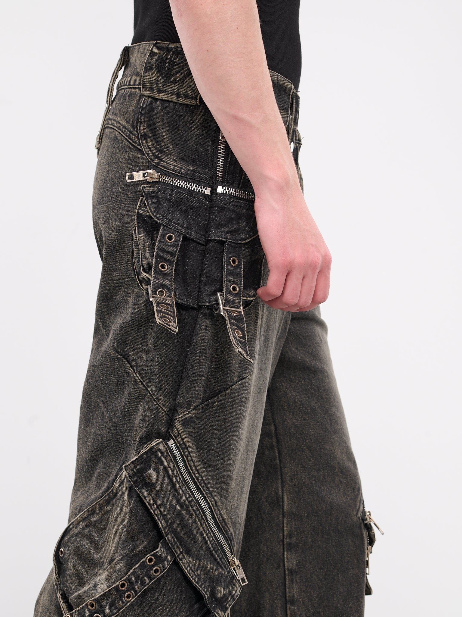 Denim Cargo Jeans (CARGO-DENIM-GREY-GREEN)