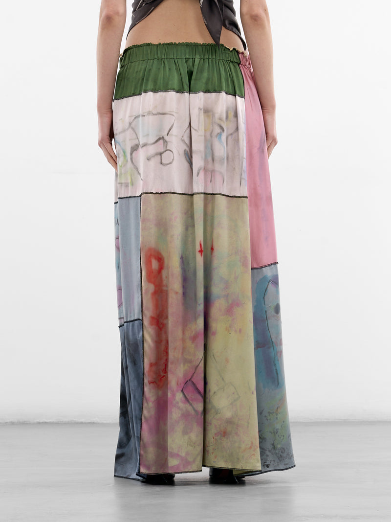 Hand Dyed & Illustrated Skirt (CB24HL05-BEIGE-PINK-MULTI)