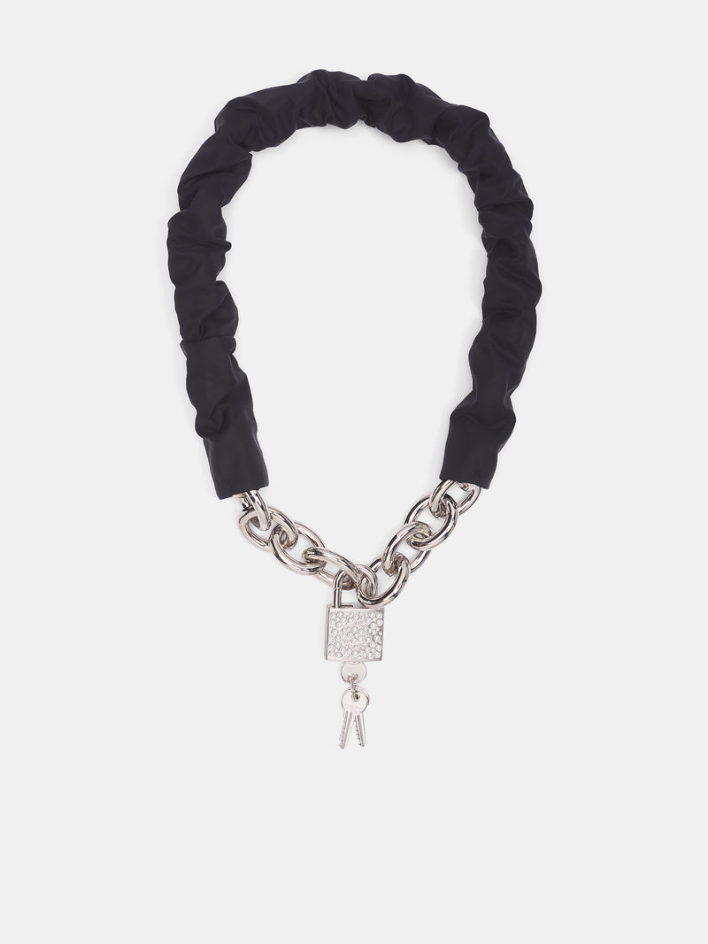 Black Sleeve Chain Padlock Belt (CBELT-1B-0919-BLACK-PEARL)