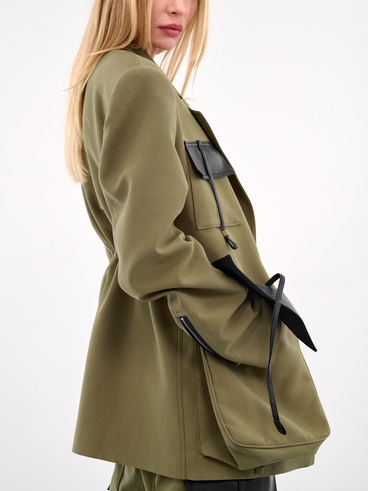 Oversized Cargo Blazer (CBL01BL-KHAKI-GREEN)