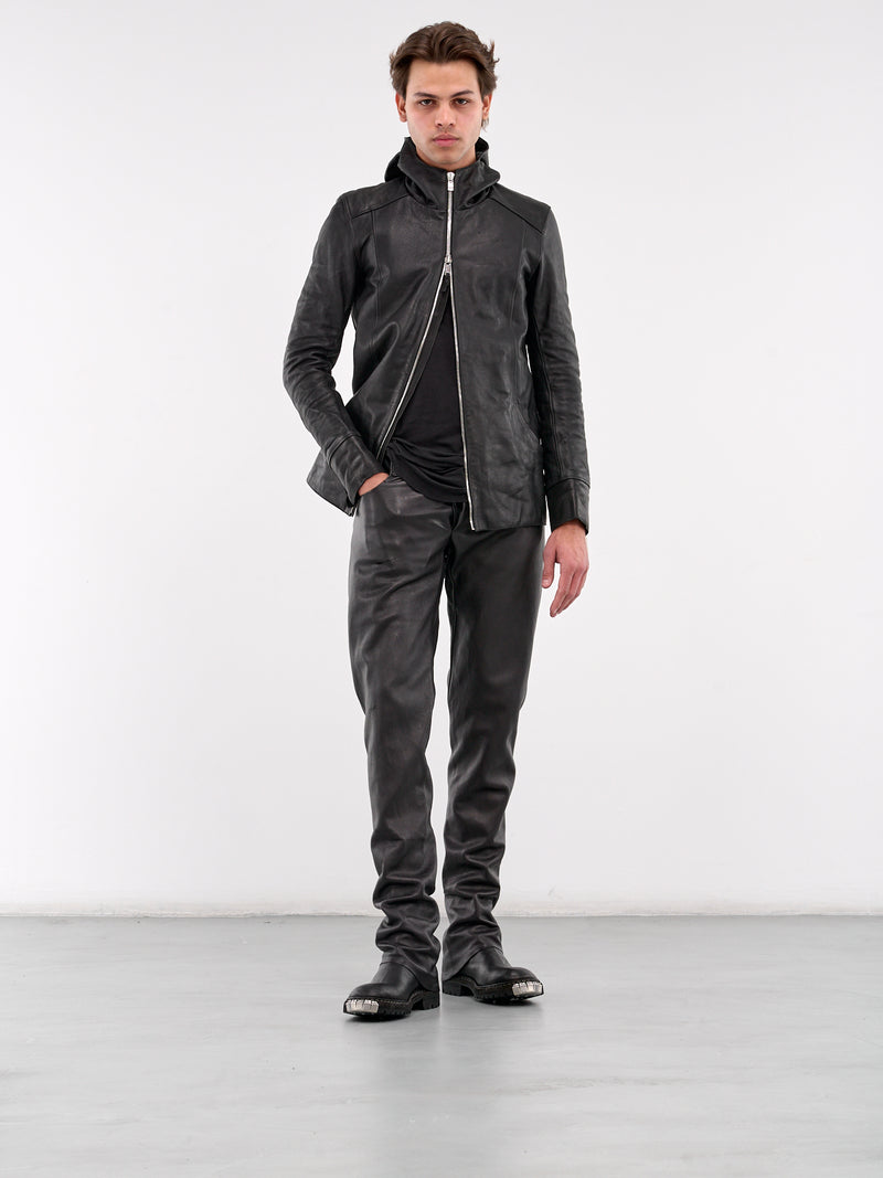 hide-m | GUIDI LAYER-0 Men AVM Aviator Leather Jacket, black