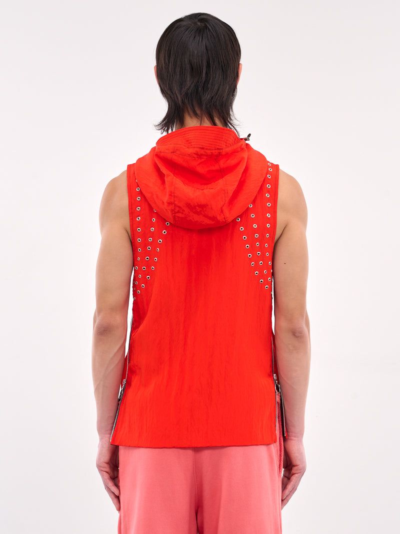 Hooded Eyelet Vest (CCS4-TOP-EYELETV-RED)