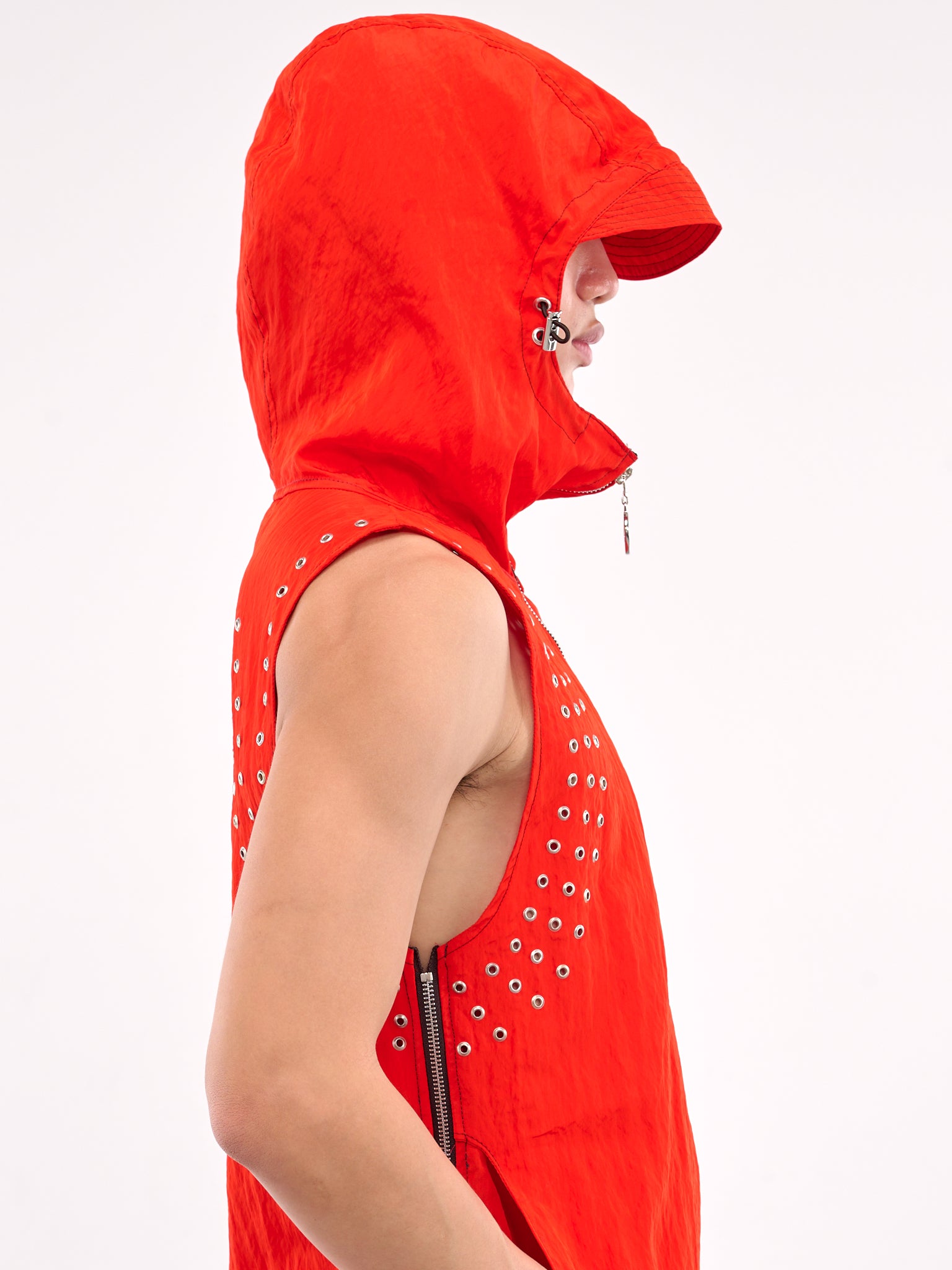 Hooded Vest (CCS4-TOP-EYELETV-RED)