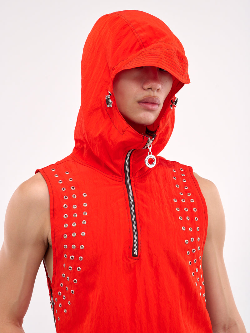 Hooded Eyelet Vest (CCS4-TOP-EYELETV-RED)