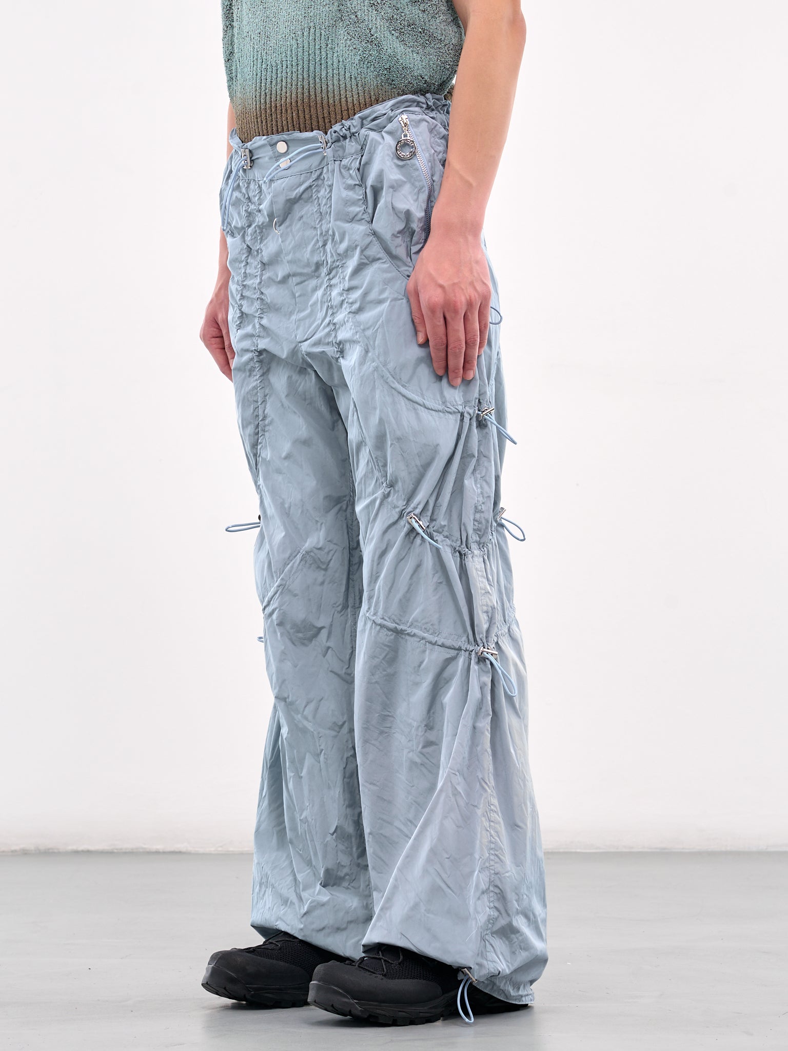 Bungee Drawcord Wide Leg Trousers (CCS4-TRS-ADJCORD-BLUE)