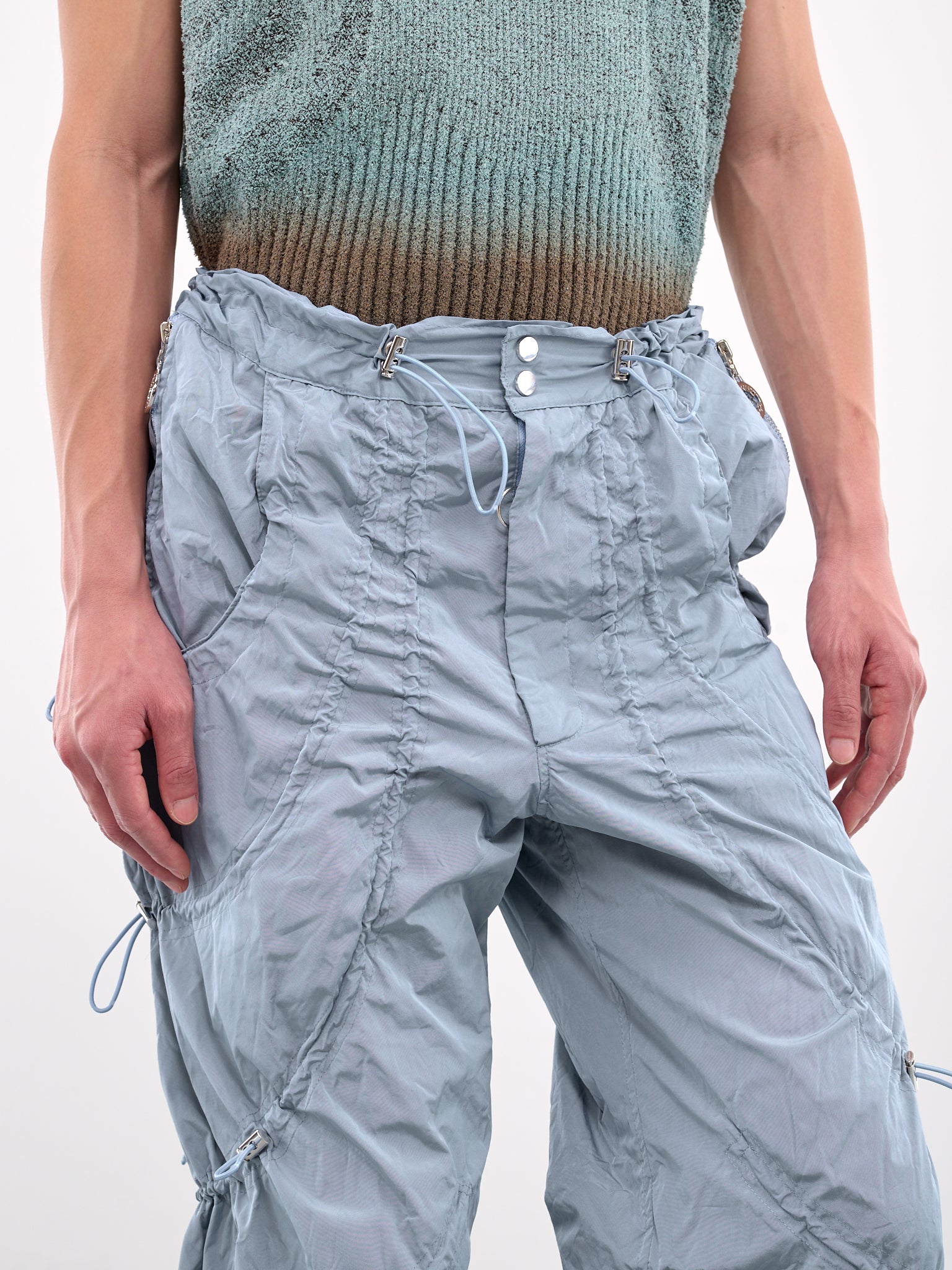 Bungee Drawcord Wide Leg Trousers (CCS4-TRS-ADJCORD-BLUE)