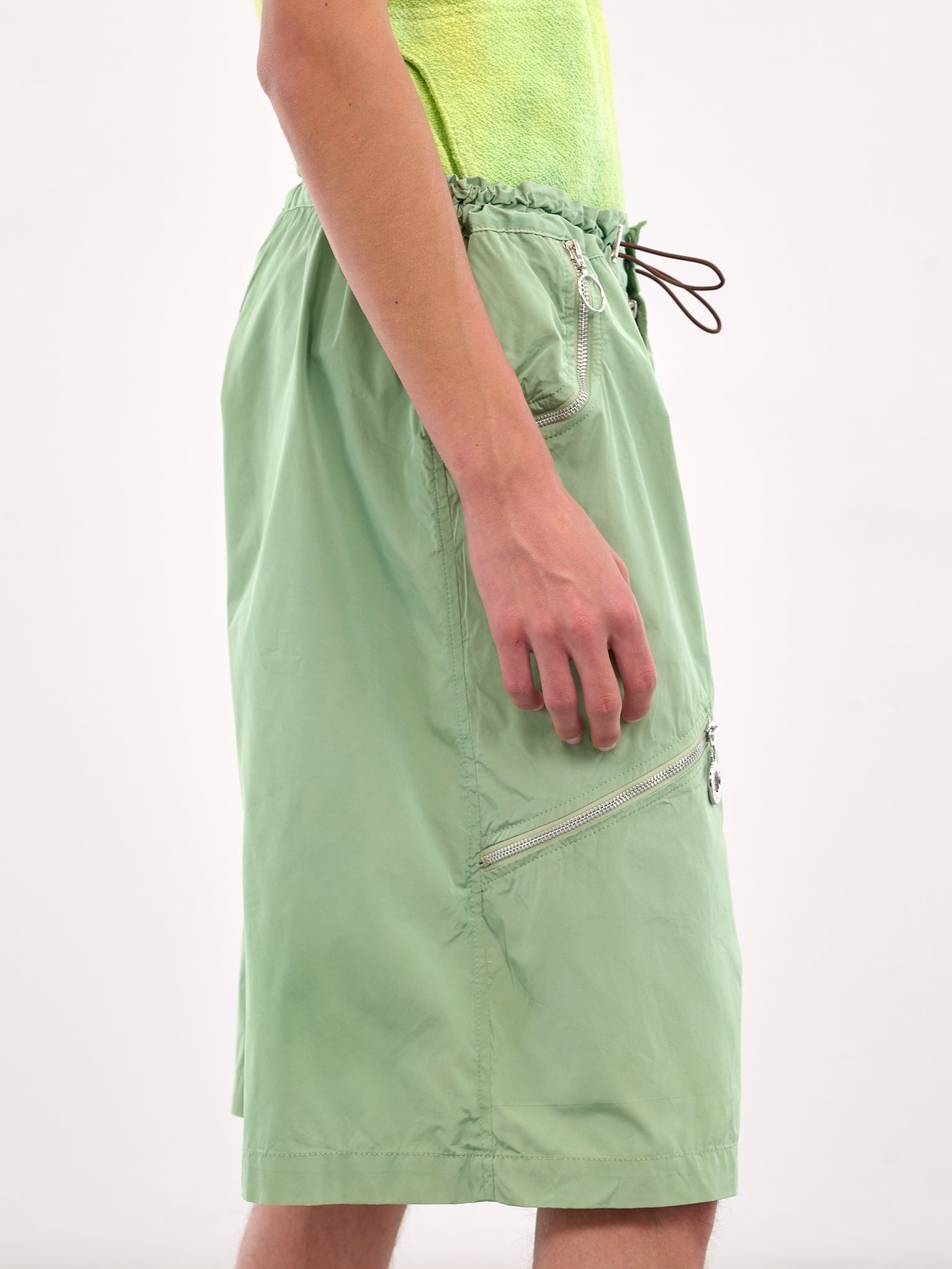 Drawstring Zip Pocket Shorts (CCS4-TRS-ESSTRS-GREEN)