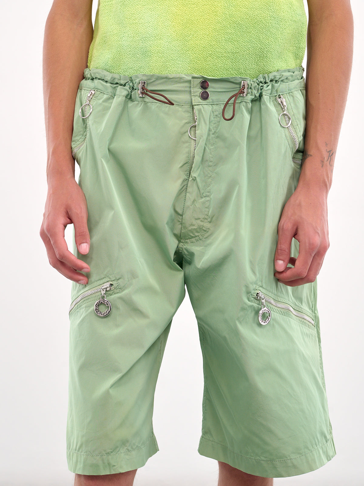 Drawstring Zip Pocket Shorts (CCS4-TRS-ESSTRS-GREEN)