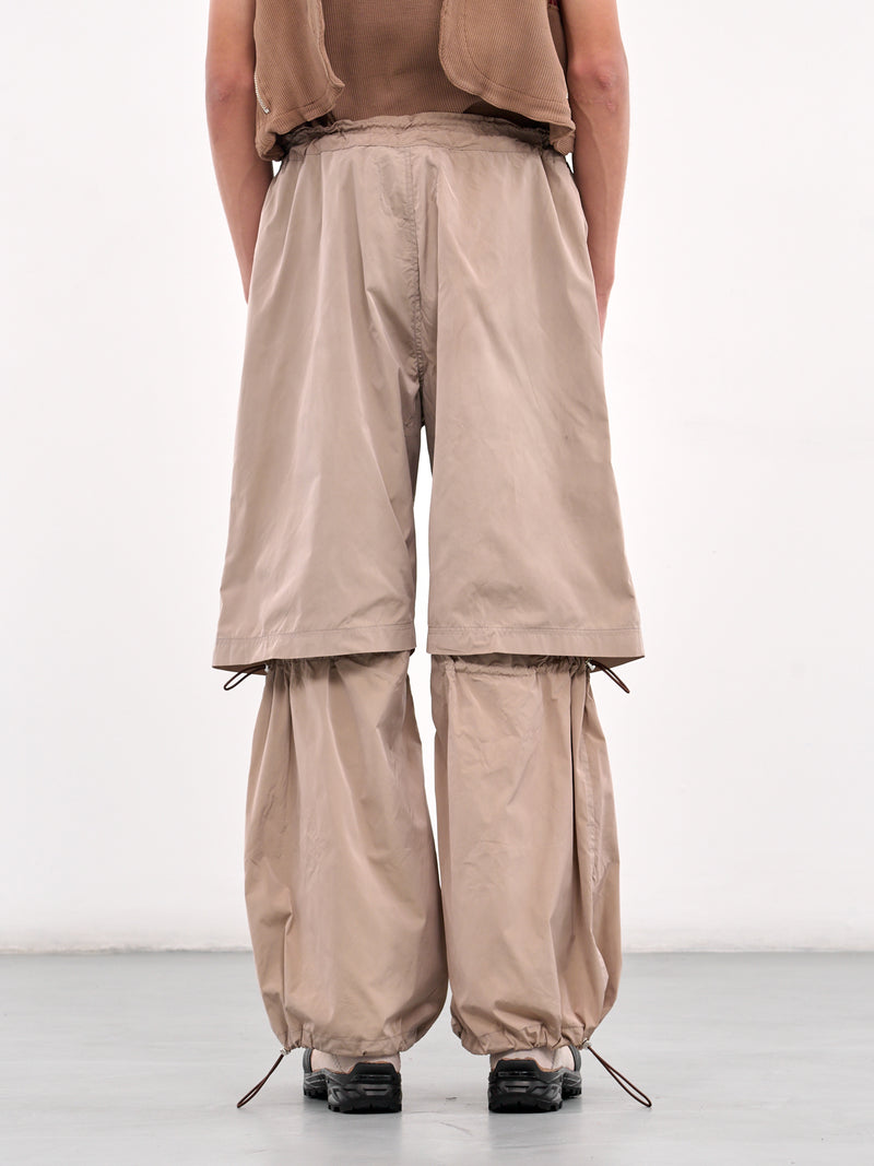Layered Drawstring Trousers (CCS4-TRS-LYRKNEE-LIGHT-BROWN)