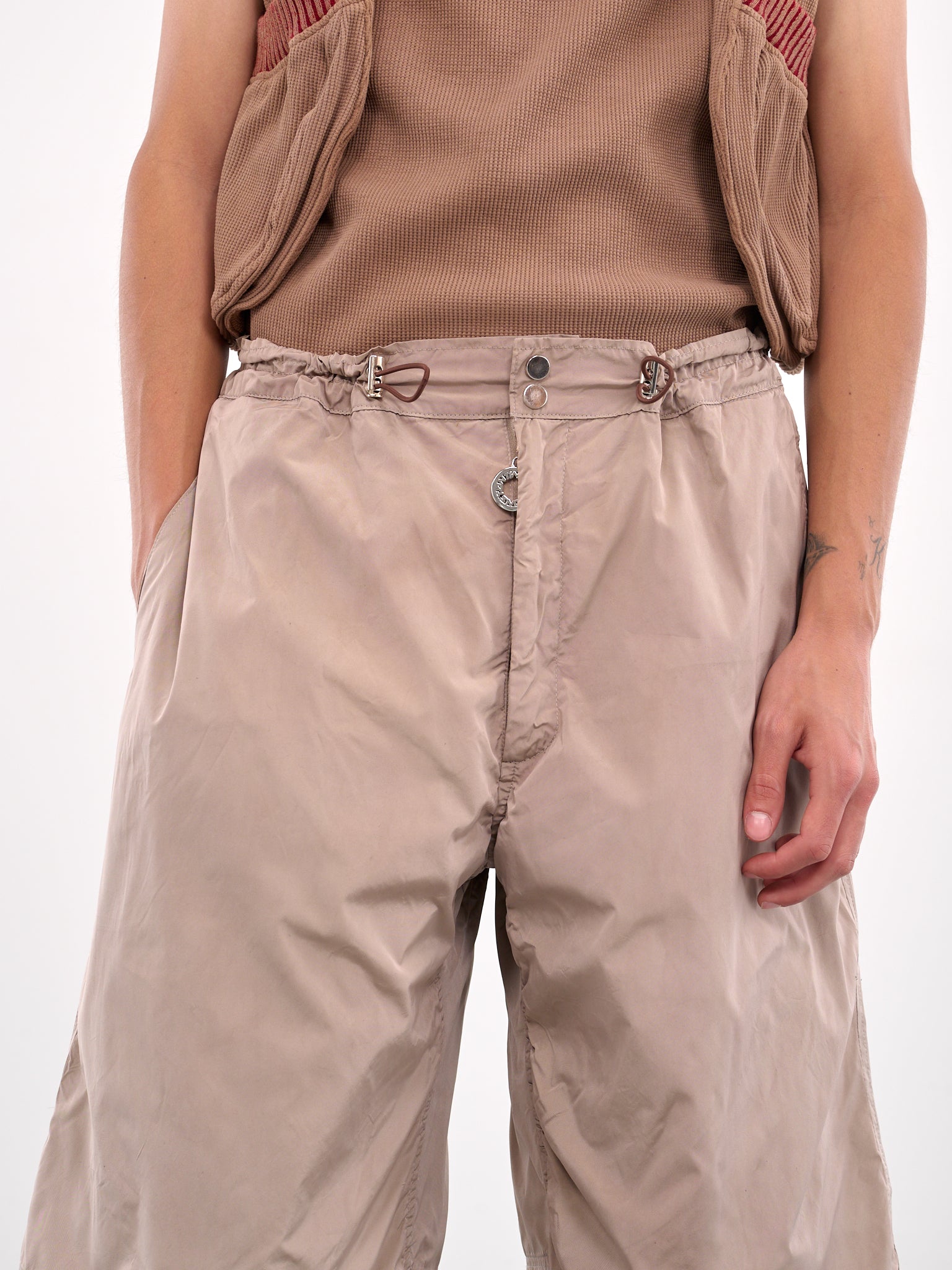 Layered Drawstring Trousers (CCS4-TRS-LYRKNEE-LIGHT-BROWN)