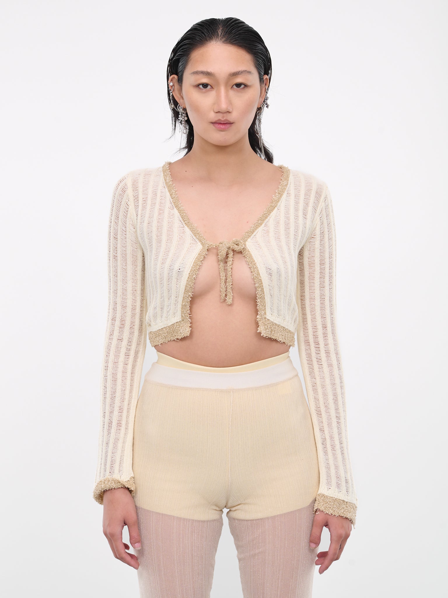 Open Knit Cardigan (CD005WHT-BONE)