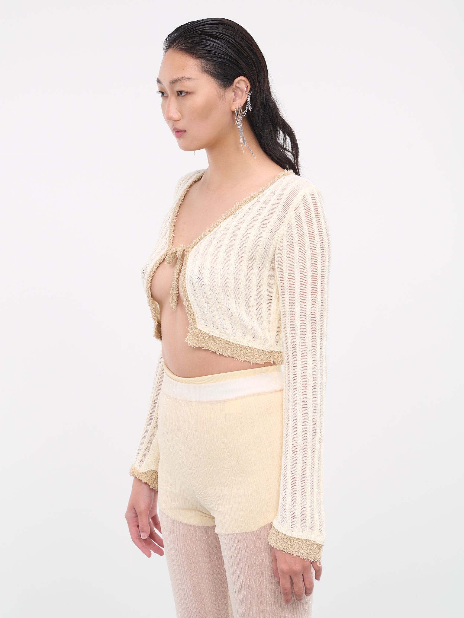 Open Knit Cardigan (CD005WHT-BONE)