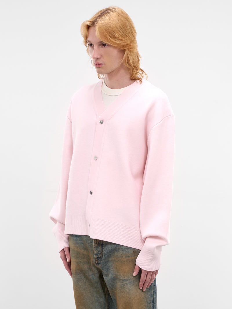 Pink Wool Knit Rounded Cardigan (CDM00292CK00185-LIGHT-PINK)