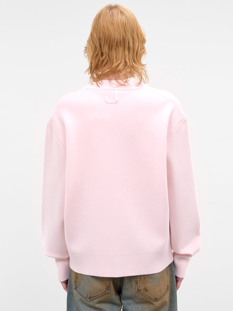 Pink Wool Knit Rounded Cardigan (CDM00292CK00185-LIGHT-PINK)