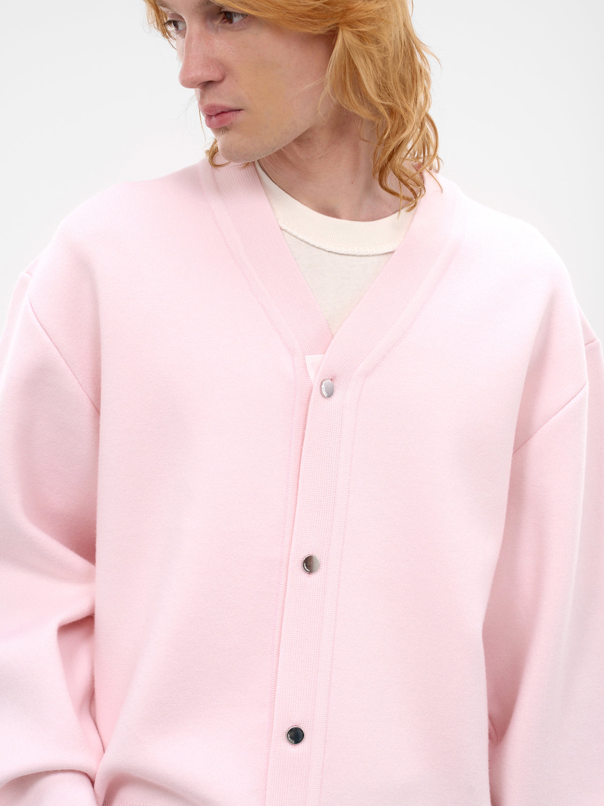 Pink Wool Knit Rounded Cardigan (CDM00292CK00185-LIGHT-PINK)
