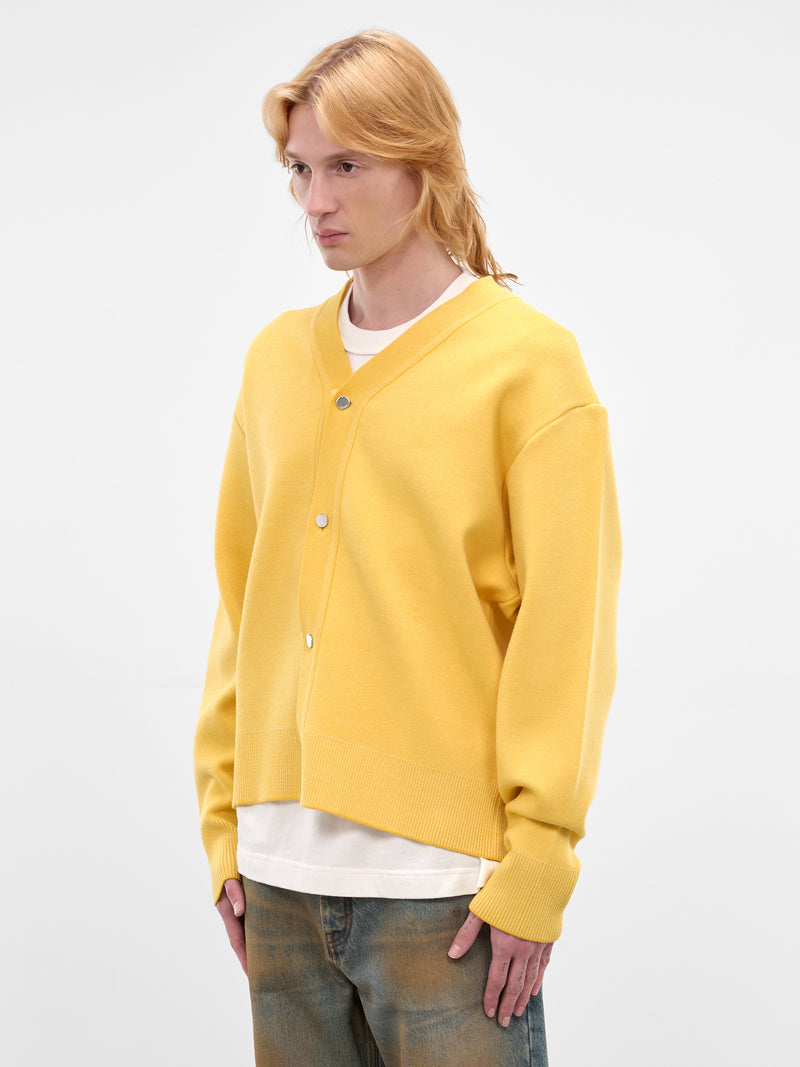 Yellow Wool Knit Rounded Cardigan (CDM00292CK00185-YELLOW)