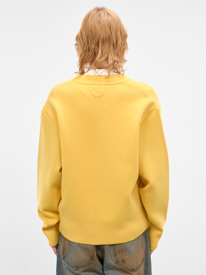 Yellow Wool Knit Rounded Cardigan (CDM00292CK00185-YELLOW)