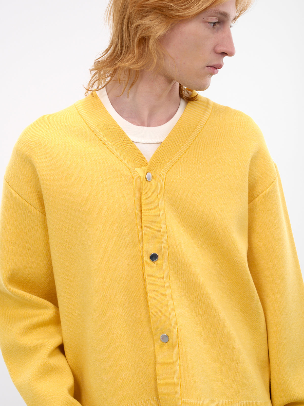 Yellow Wool Knit Rounded Cardigan (CDM00292CK00185-YELLOW)