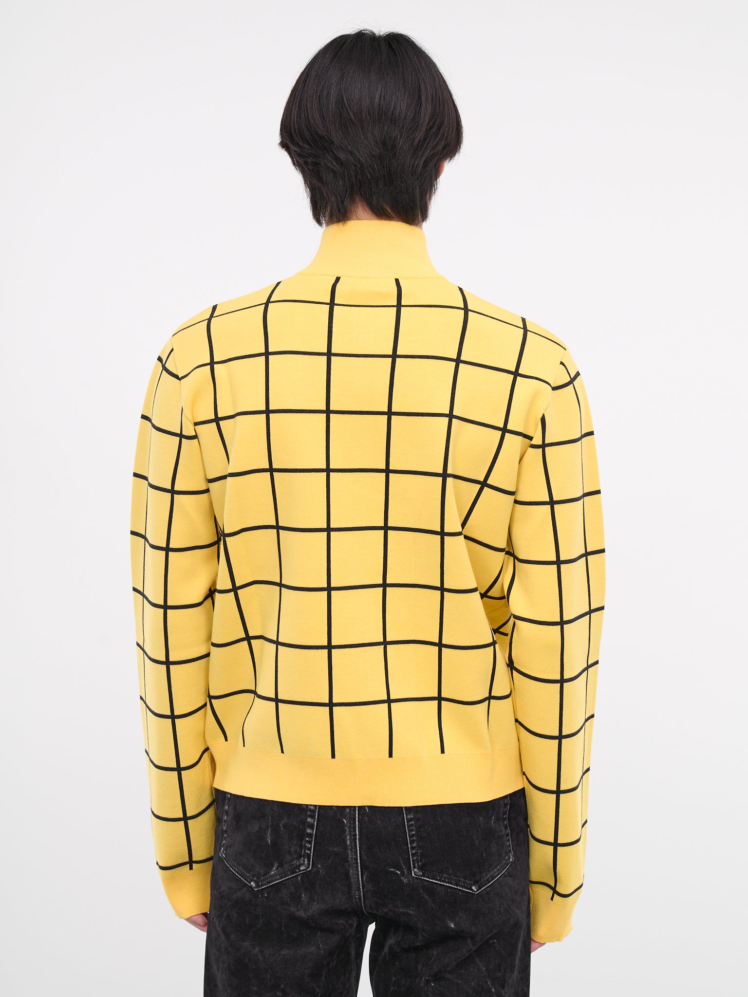 Checked Cardigan (CDMG0117Q0-UFV111-YELLOW-MAIZE)