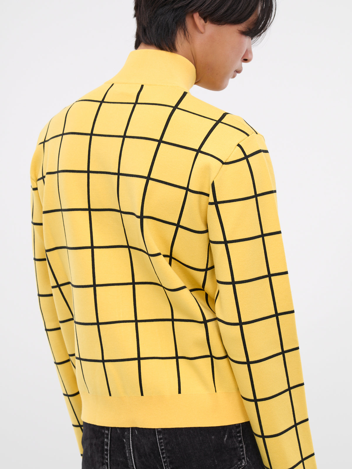 Checked Cardigan (CDMG0117Q0-UFV111-YELLOW-MAIZE)