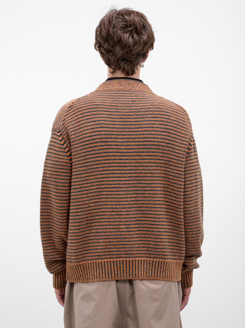 Brown Eyelet Knit Cardigan (CDMG0198S0-UFP406-MLV89-BROWN)
