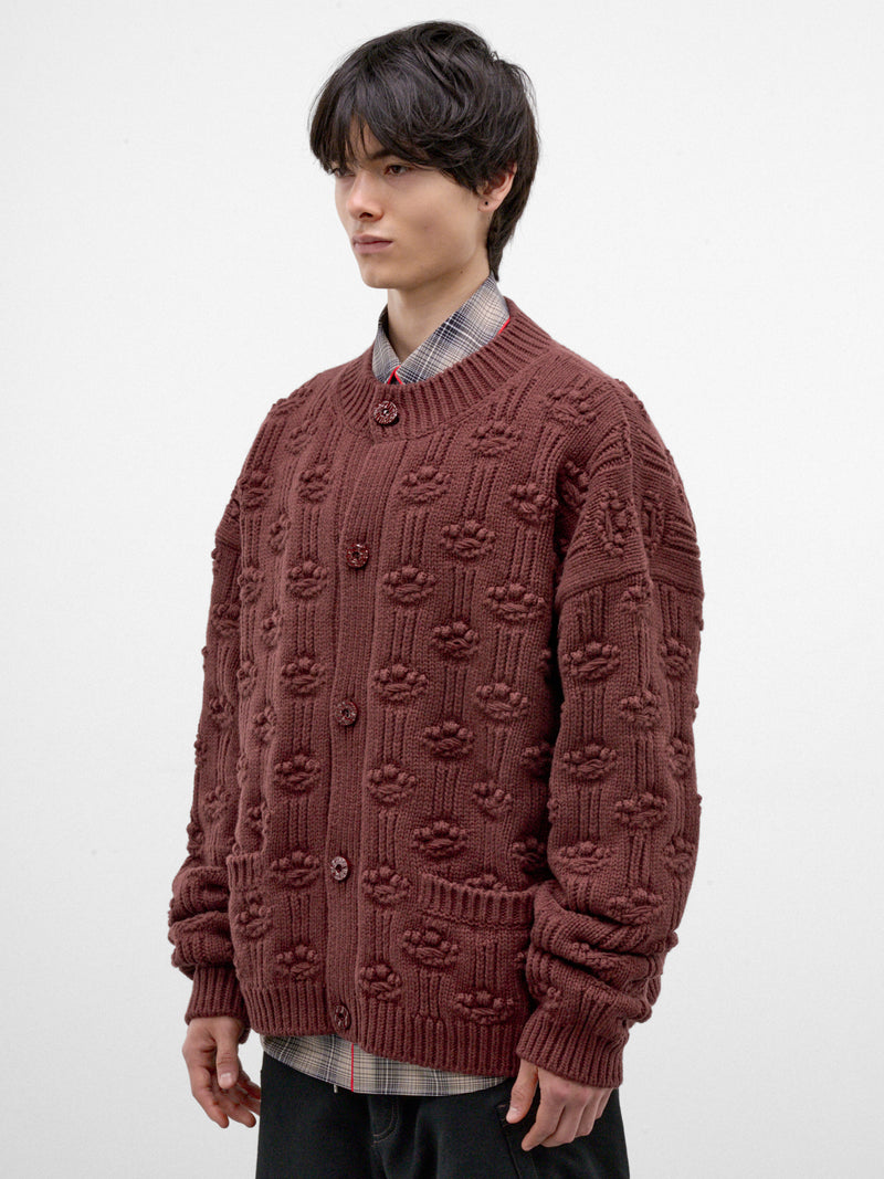 Burgundy Wool-Silk Knit Cardigan (CDMG0200A0-UFZ419-DARK-BURGUND)