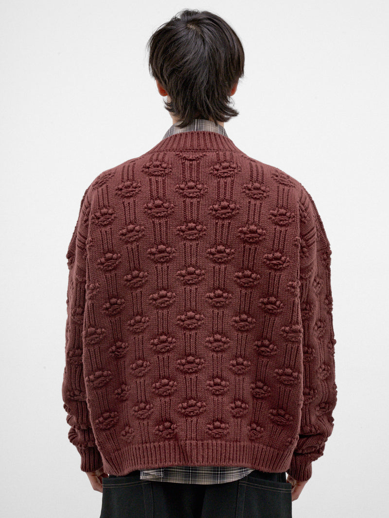 Burgundy Wool-Silk Knit Cardigan (CDMG0200A0-UFZ419-DARK-BURGUND)