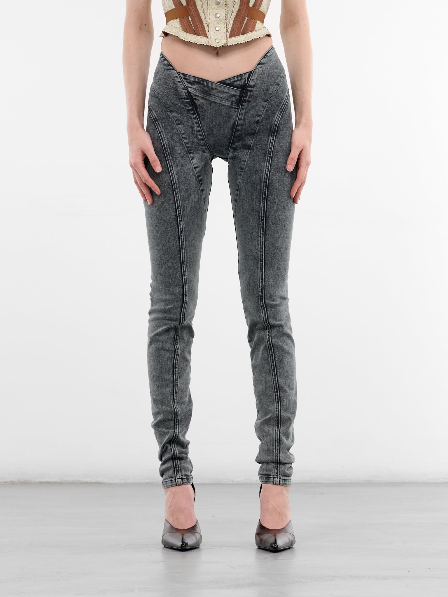 Celest Denim Asymmetric Drainpipe Jeans (CELJ0BL-BLUE)