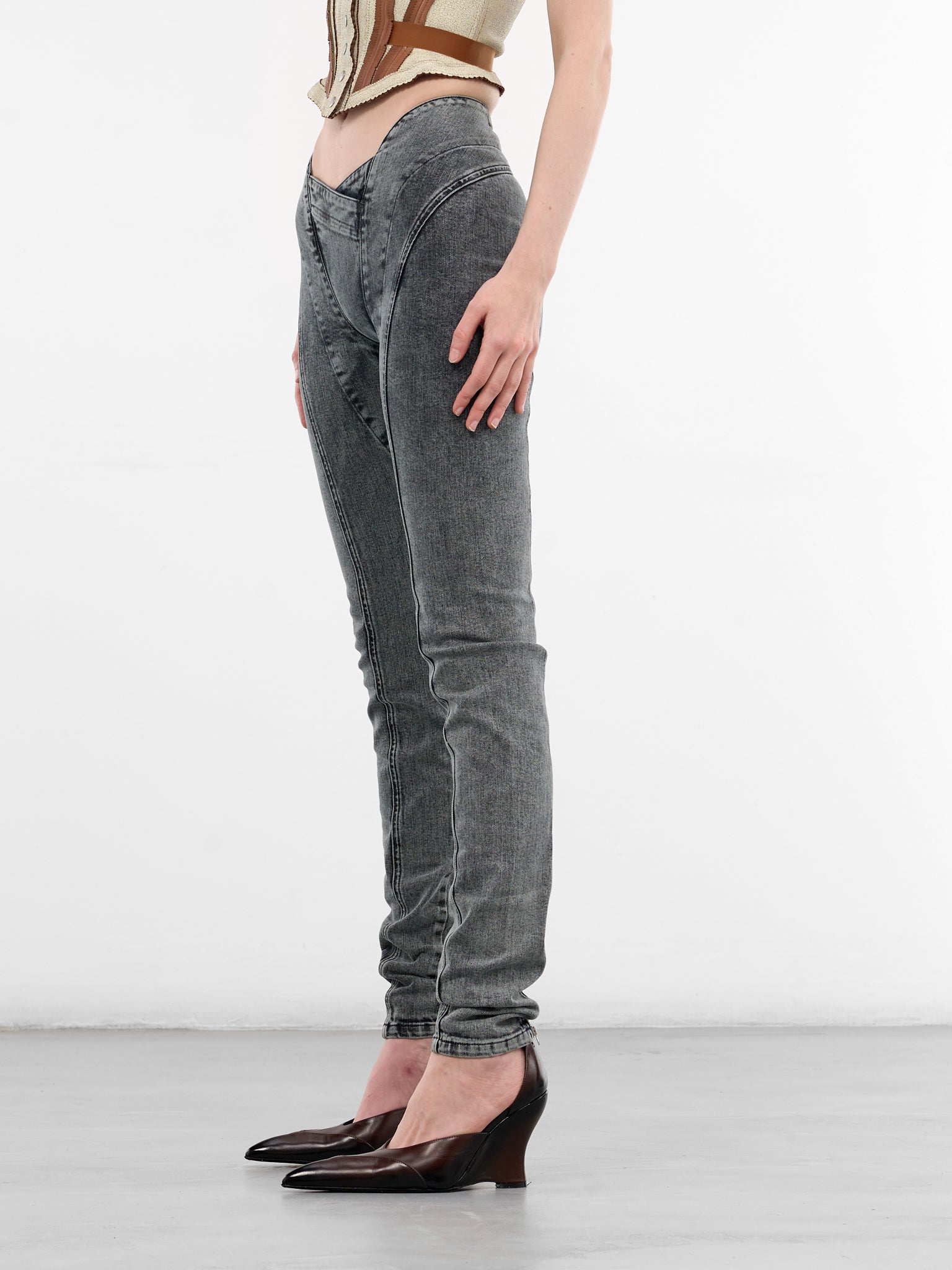 Celest Denim Asymmetric Drainpipe Jeans (CELJ0BL-BLUE)