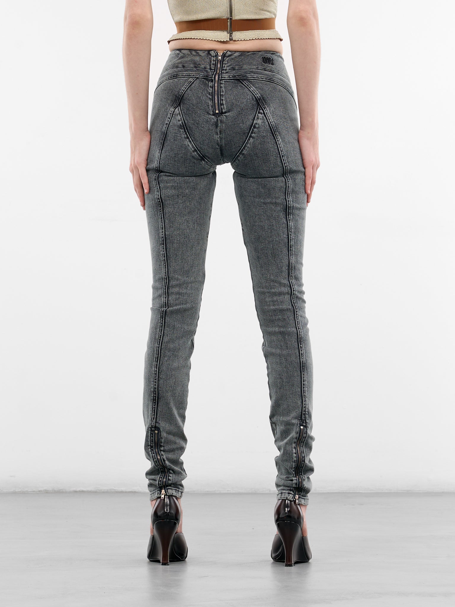 Celest Denim Asymmetric Drainpipe Jeans (CELJ0BL-BLUE)