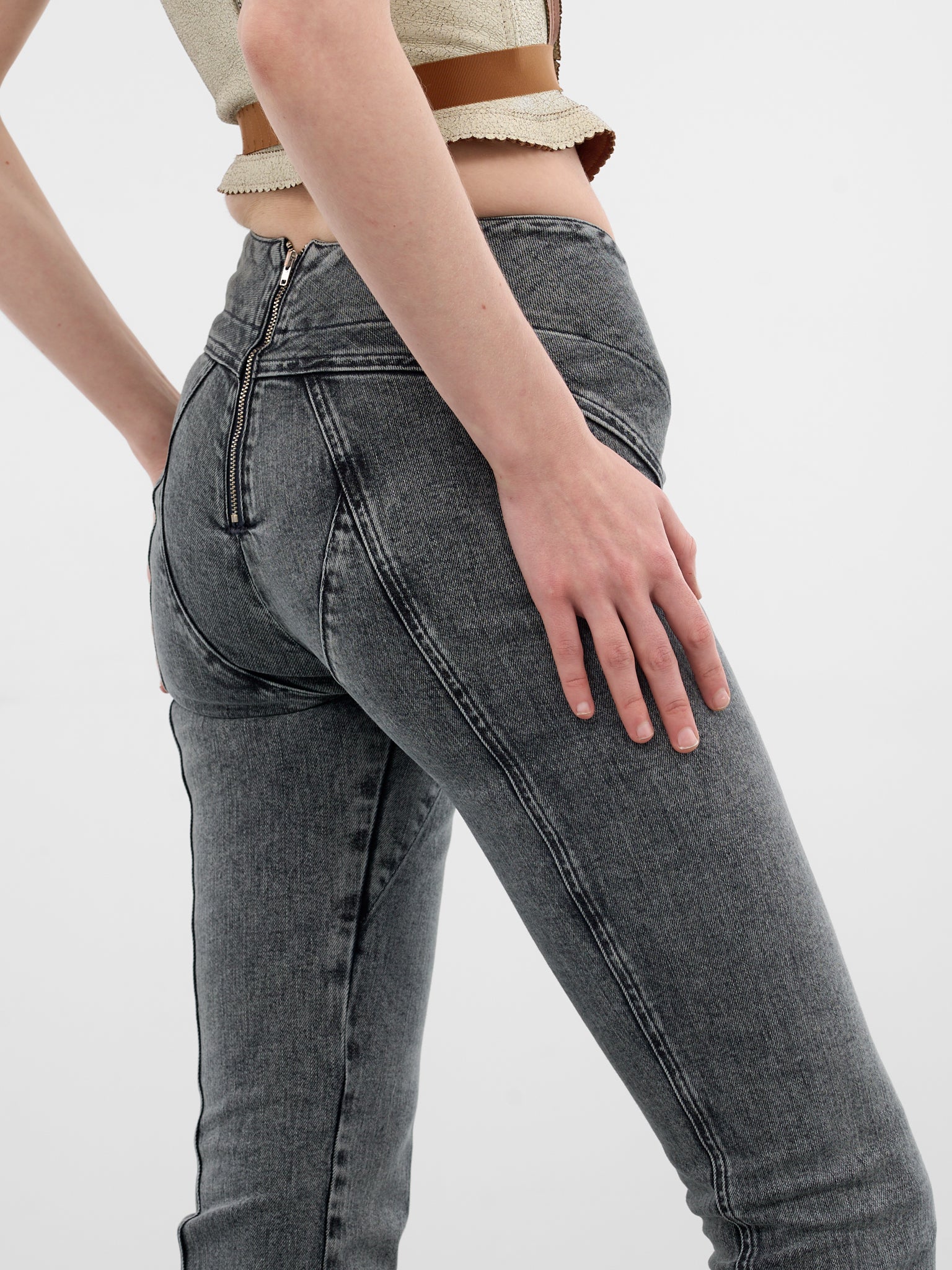 Celest Denim Asymmetric Drainpipe Jeans (CELJ0BL-BLUE)