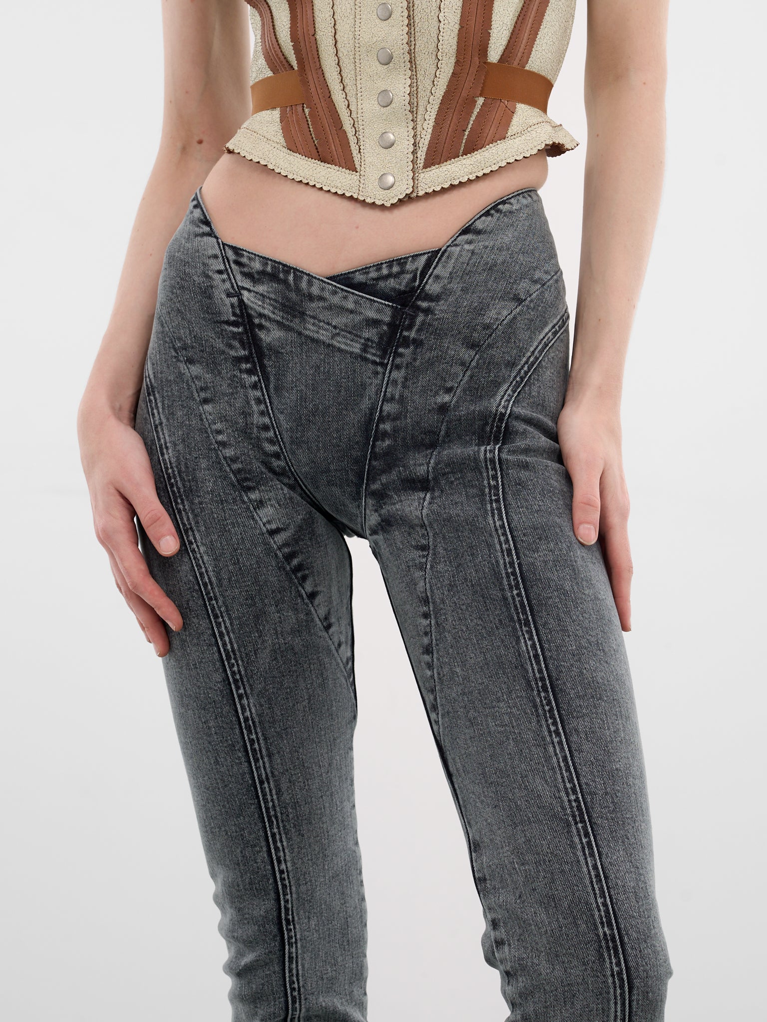 Celest Denim Asymmetric Drainpipe Jeans (CELJ0BL-BLUE)