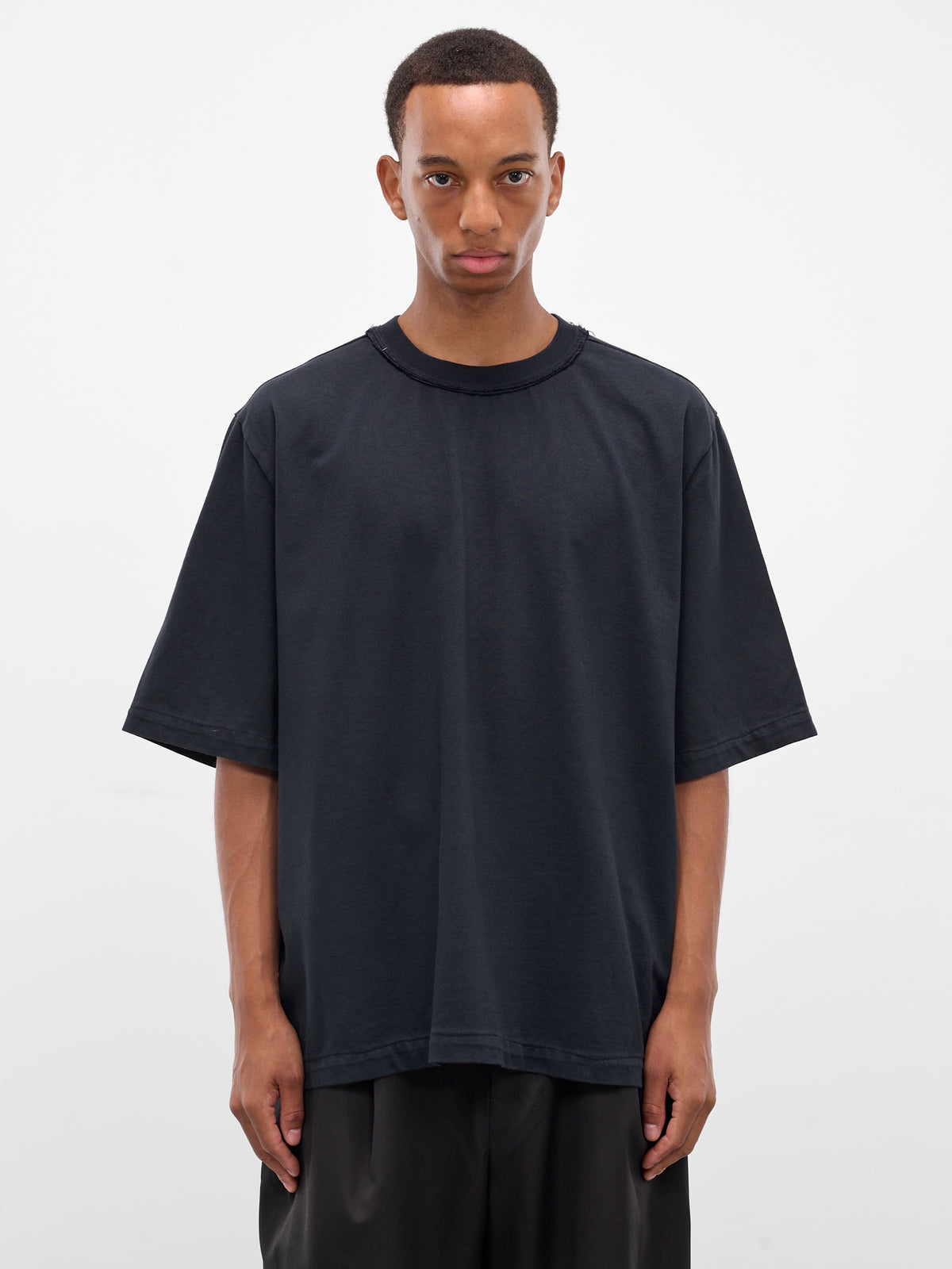 Navy Oversized Raw Hem Tee (CF-20-01-01-01-NAVY)