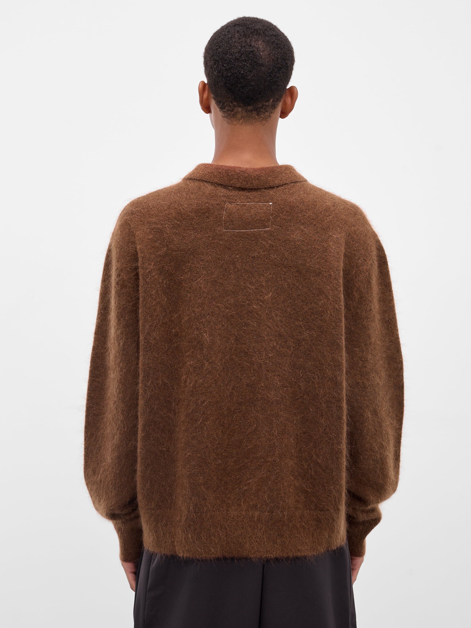 Brown Alpaca Hairy Knit Cardigan (CF-20-03-04-02-BROWN)