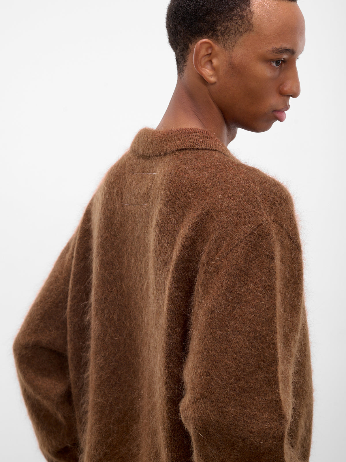 Brown Alpaca Hairy Knit Cardigan (CF-20-03-04-02-BROWN)