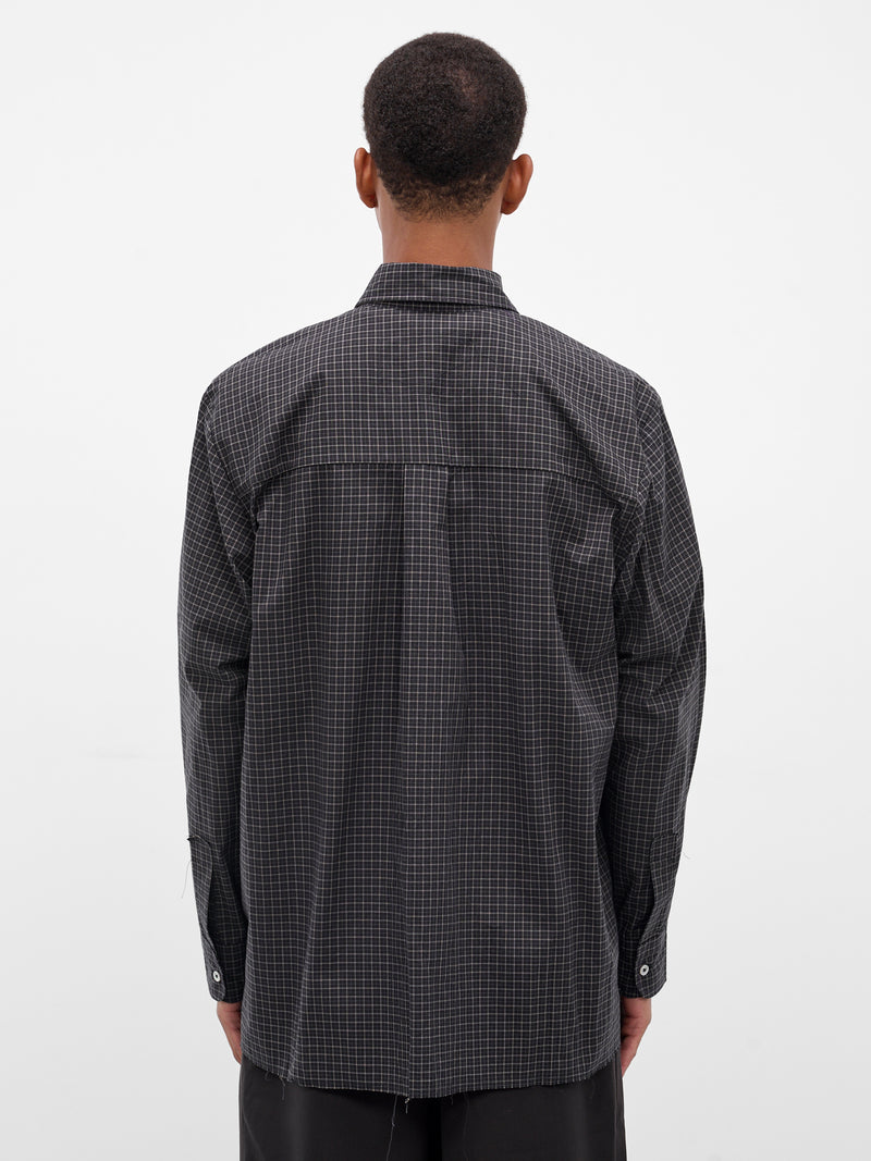 Black Check Raw Hem Shirt (CF-20-04-04-02-BLACK-CHECK)