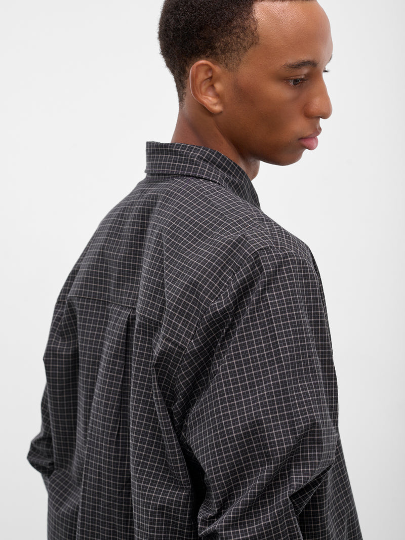Black Check Raw Hem Shirt (CF-20-04-04-02-BLACK-CHECK)