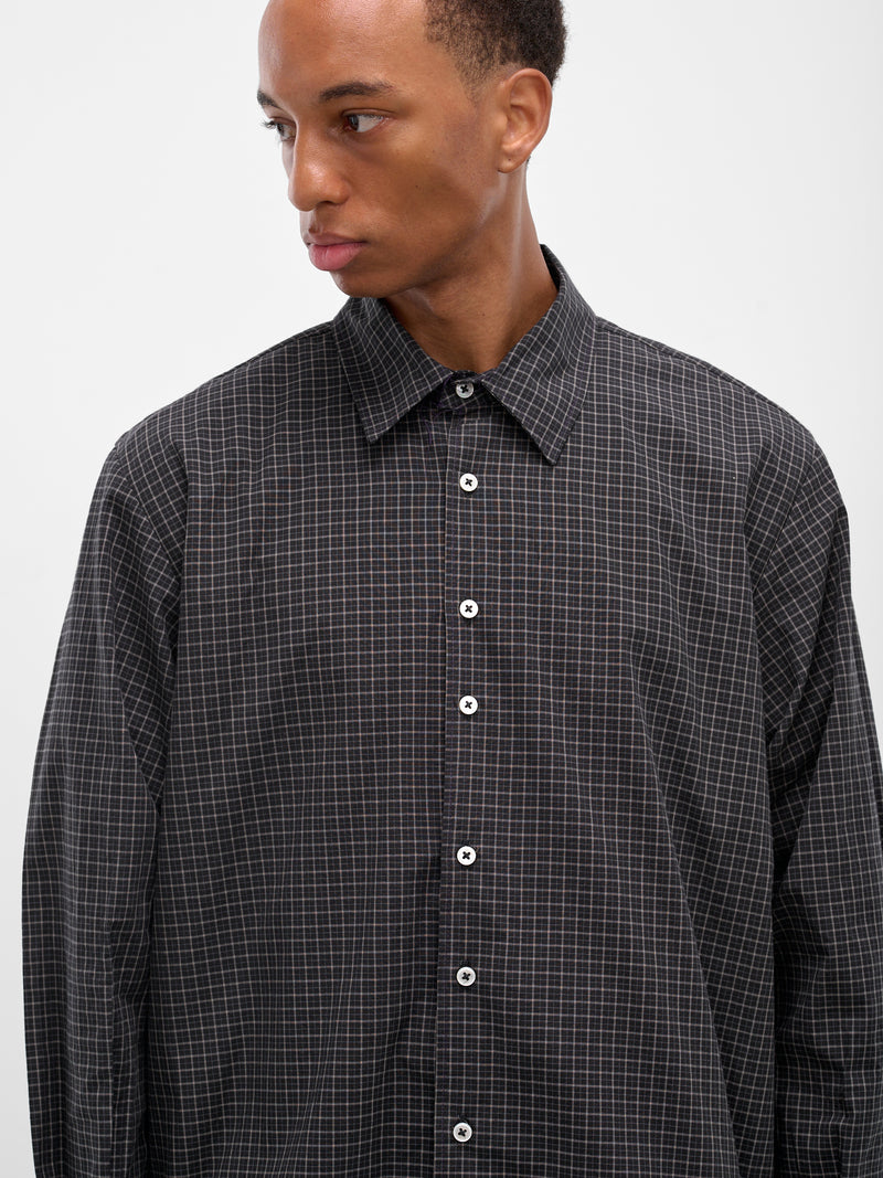 Black Check Raw Hem Shirt (CF-20-04-04-02-BLACK-CHECK)