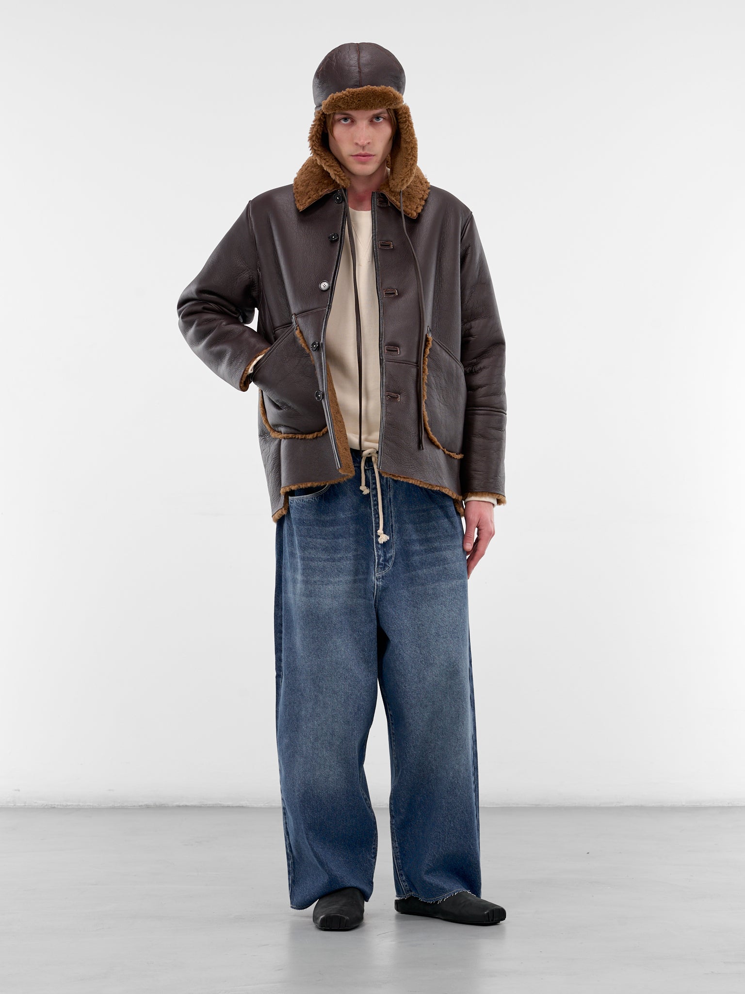 Brown Lamb Leather Shearling Jacket (CF-20-10-06-01-BROWN)