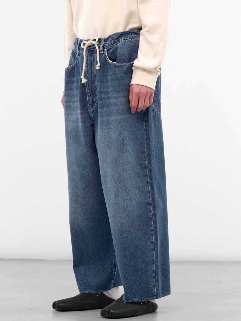 Blue Denim Baggy Wide Jeans (CF-20-06-04-01-BLUE)