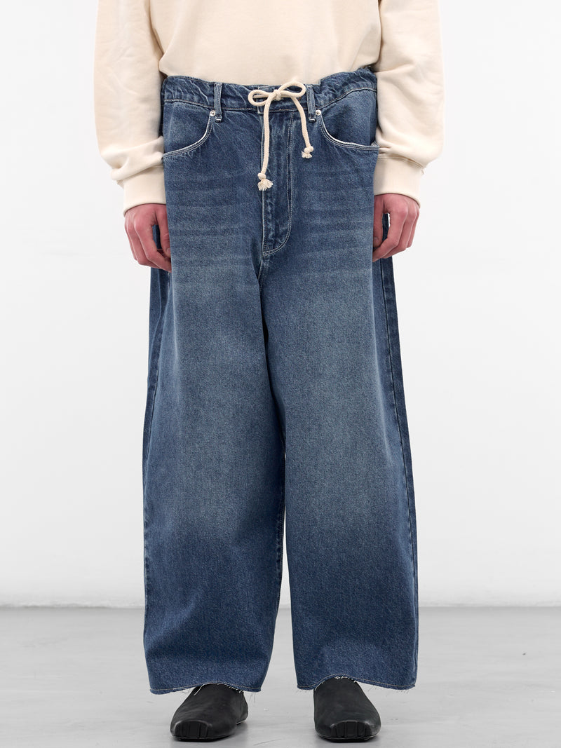 Blue Denim Baggy Wide Jeans (CF-20-06-04-01-BLUE)
