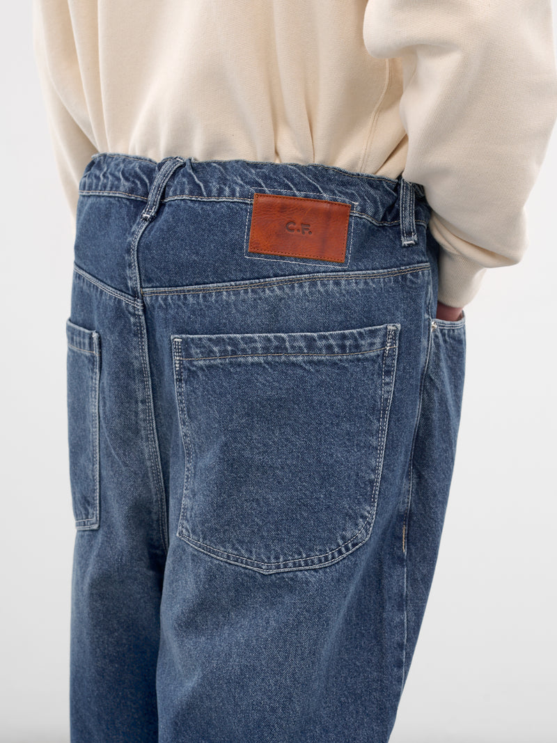 Blue Denim Baggy Wide Jeans (CF-20-06-04-01-BLUE)