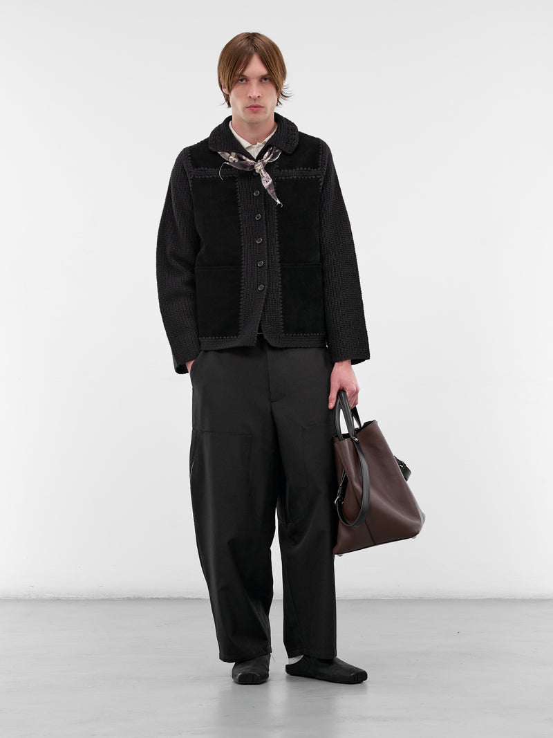 Black Deconstructed Double Trousers (CF-20-06-07-01-BLACK)