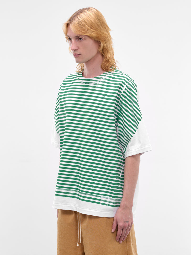 Stripe Print Big Tee (CF-21-01-05-05-GREEN-WHITE-STR)