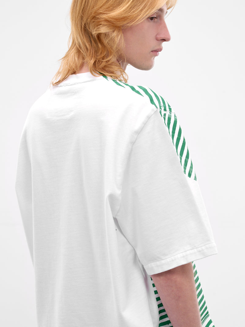 Stripe Print Big Tee (CF-21-01-05-05-GREEN-WHITE-STR)