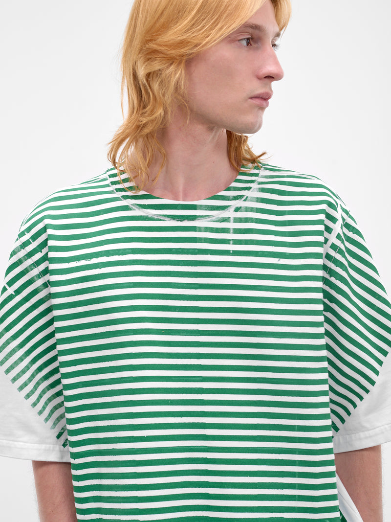 Stripe Print Big Tee (CF-21-01-05-05-GREEN-WHITE-STR)