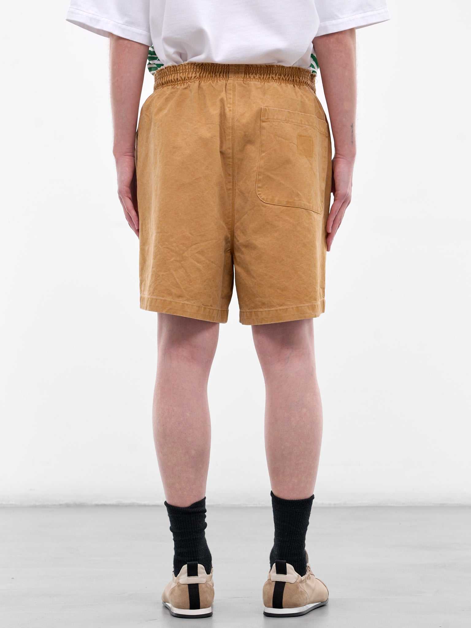 Sand Drawstring Knee Shorts (CF-21-13-01-SAND-VINTAGE-WASH)