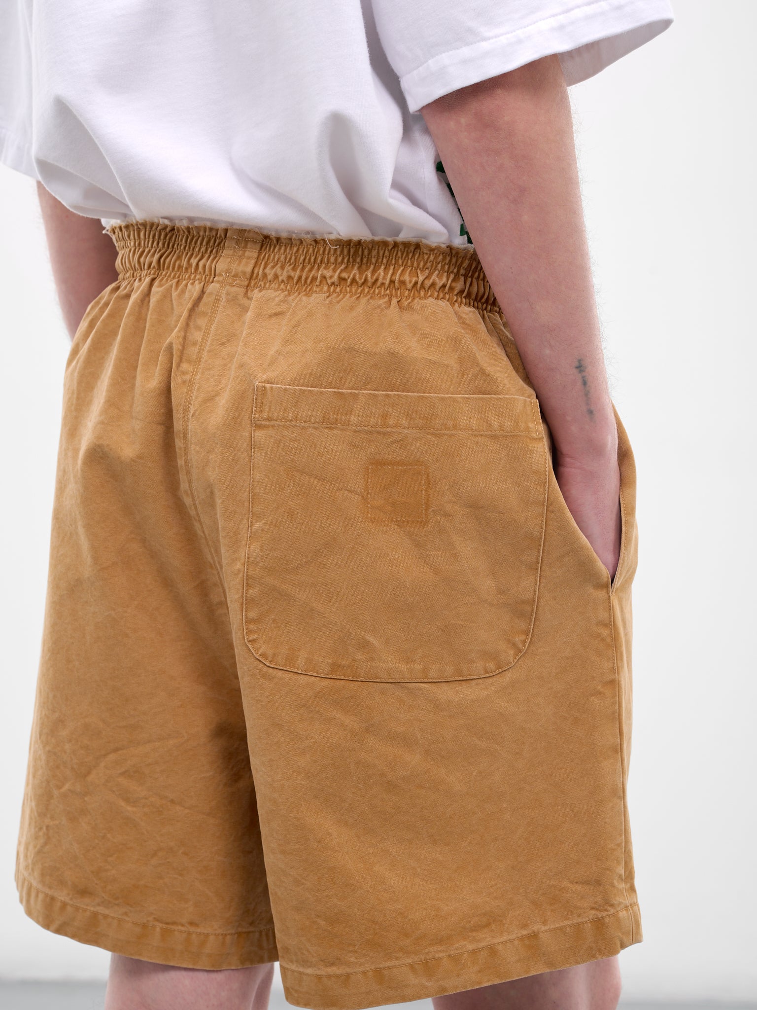 Sand Drawstring Knee Shorts (CF-21-13-01-SAND-VINTAGE-WASH)
